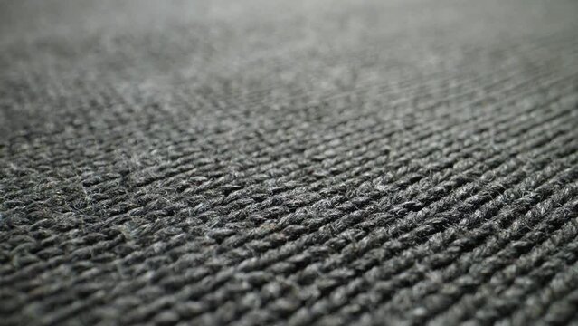 The structure of the fabric. Close-up of cotton linen. Dolly shot