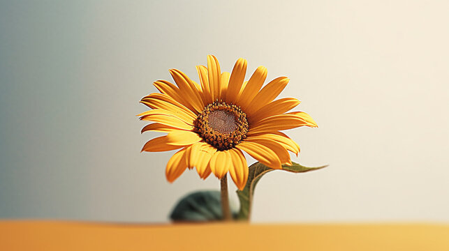 sunflower in a vase HD 8K wallpaper Stock Photographic Image