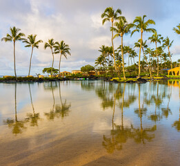 Fototapeta na wymiar Swimming Pool at Resort Hotel, Kauai, Hawaii, USA