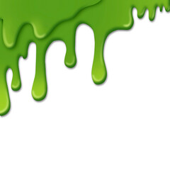 painted green dripping white background