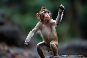 Generative AI.
a cute monkey is dancing