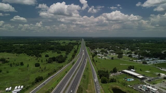 Aerial View of Bushnell Florida with Interstate I75