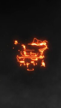 Road Touring Motorcycle silhouette animation with atmospheric smoke background, vertical video elegance motorcycle club logo reveal motion graphic.