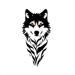 wolf head vector illustration image. linear style