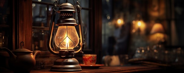 Oil Lamp Illuminates the Background beautifully