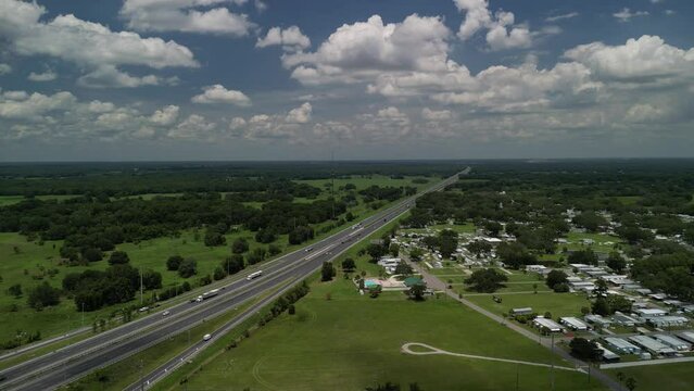 Aerial View of Bushnell Florida with Interstate I75