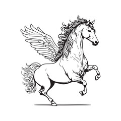 Obraz na płótnie Canvas Happy Childlike Horse: Cute Artistic Cartoon Character Illustration