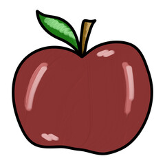 Red apple oil painting 