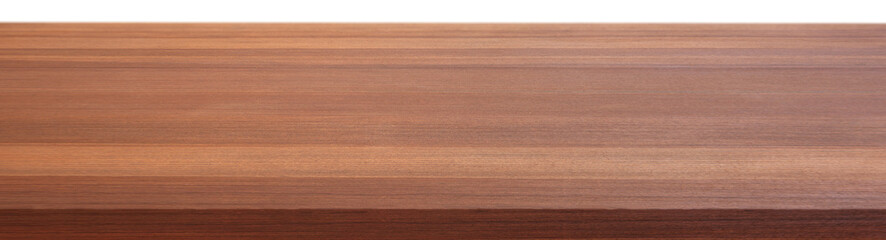 Empty brown wooden table with free space