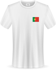 Fototapeta na wymiar T-shirt with Portugal flag