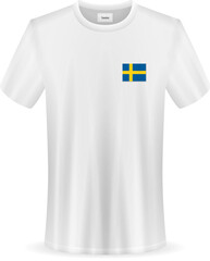 T-shirt with Sweden flag
