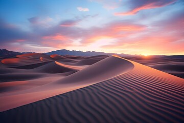Fototapeta na wymiar Sand dunes under a sunset