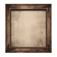 Realistic old photo frame isolated on transparent background