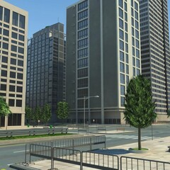 Fototapeta na wymiar City Cityscape Buildings 3D Model