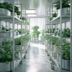 Fototapeta na wymiar Plants in the laboratory of the future