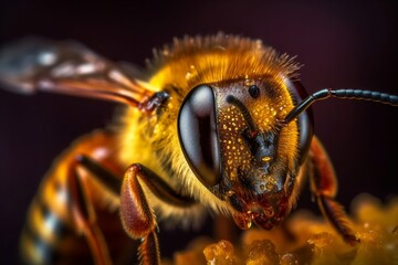 Extreme Macro Capturing the Intricate Details of a Honey Bee. AI