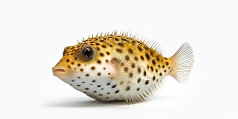 Photo of a Puffer fish on a white background