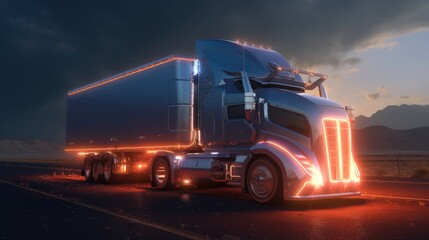 Obraz na płótnie Canvas The electric truck of the future