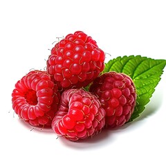 Photo of a Raspberry with on a white background