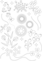 小花のぬり絵シート