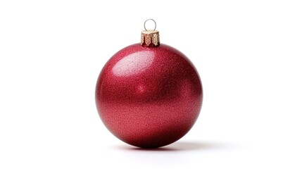 Photo of a red Christmas ball with a white background