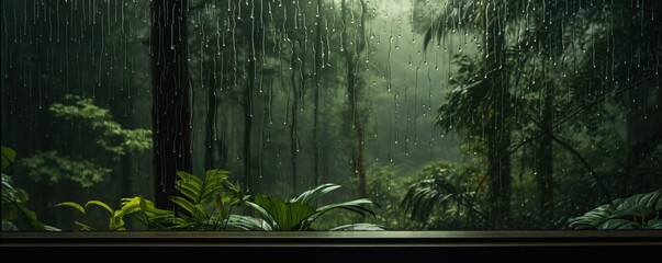 raindrops on the window pane