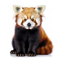 Fototapeta premium Photo of a red panda with a white background
