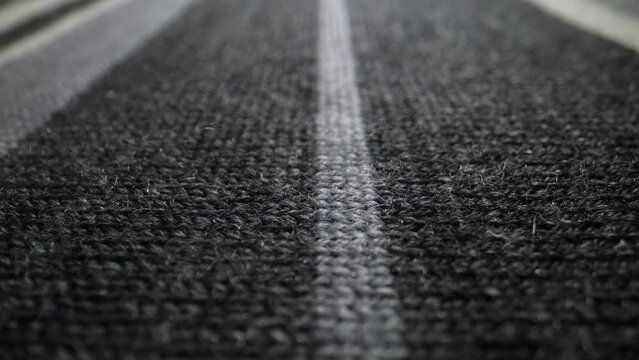 The structure of the fabric. Close-up of cotton linen. Dolly shot