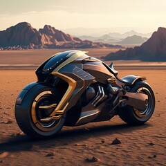 Futuristic fast motorcycle vehicles