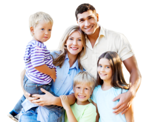 Beauty fun family with happiness children's