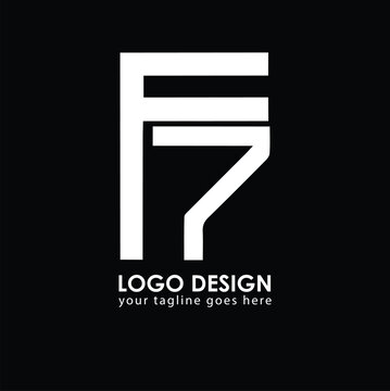 FP F7 Logo Design, Creative Minimal Letter F7 FP Monogram