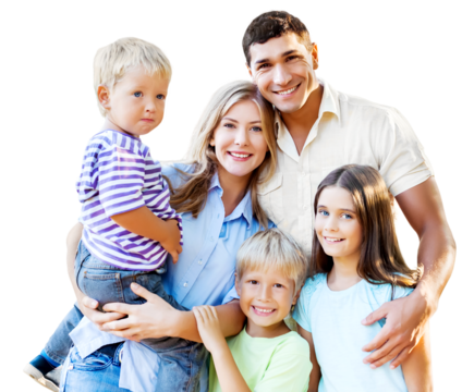 Beauty fun family with happiness children's