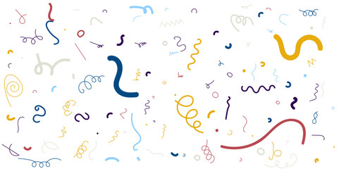 Fun colorful line doodle seamless pattern. Creative minimalist style art background for children. Simple childish scribble backdrop.