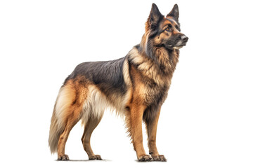 German Shepherd standing, isolated on white. AI generated