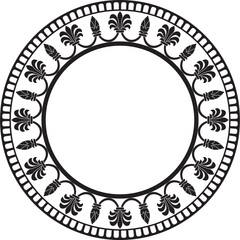 Vector round black monochrome national persian ornament. Circle, frame, border ethnic pattern of Iranian civilization..