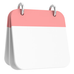 Empty calendar. 3D calendar. 3D illustration.