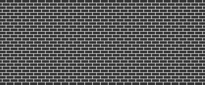 simple plain black painted brick wall. bricks wall image. Vector illustrator
