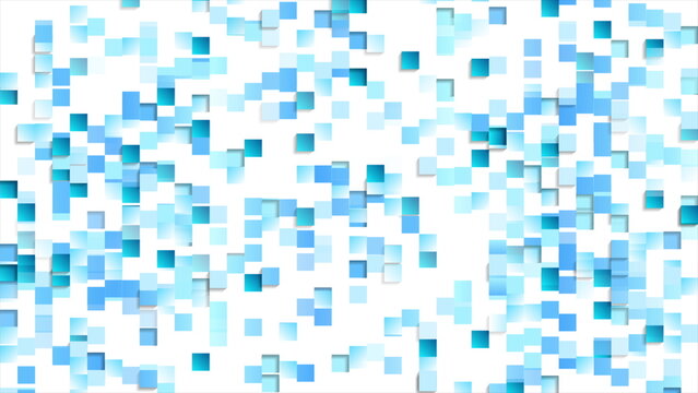 Abstract tech background with blue glossy mosaic squares