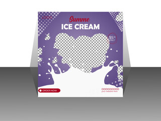 Summer special ice cream social media post design template