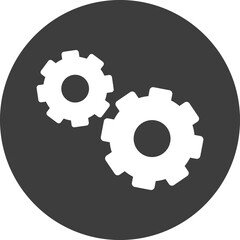 Setting icon in black circle.