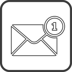 Email icon in thin line black square frames.