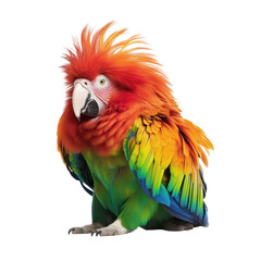 Obraz premium red and yellow macaw isolated on transparent background cutout