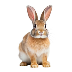 white rabbit isolated on transparent background cutout