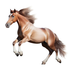 running horse isolated on transparent background cutout
