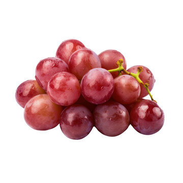 bunch of red grapes isolated on transparent background cutout