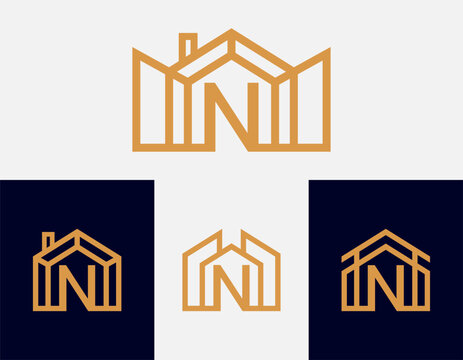 Letter N house building logo. This logo is perfect for home rentals, home sales, real estate, construction, and the like.