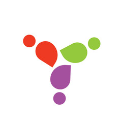 3 People togetherness and community concept logo abstract vector illustration eps