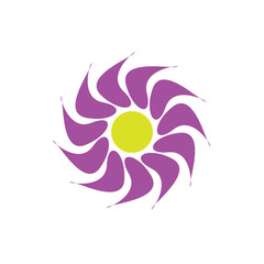 purple green 11 petal flower design vector illustration eps 