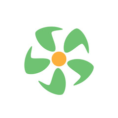 green orange 5 petal flower design vector illustration eps 