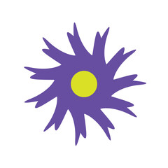 purple green 11 petal flower design vector illustration eps 